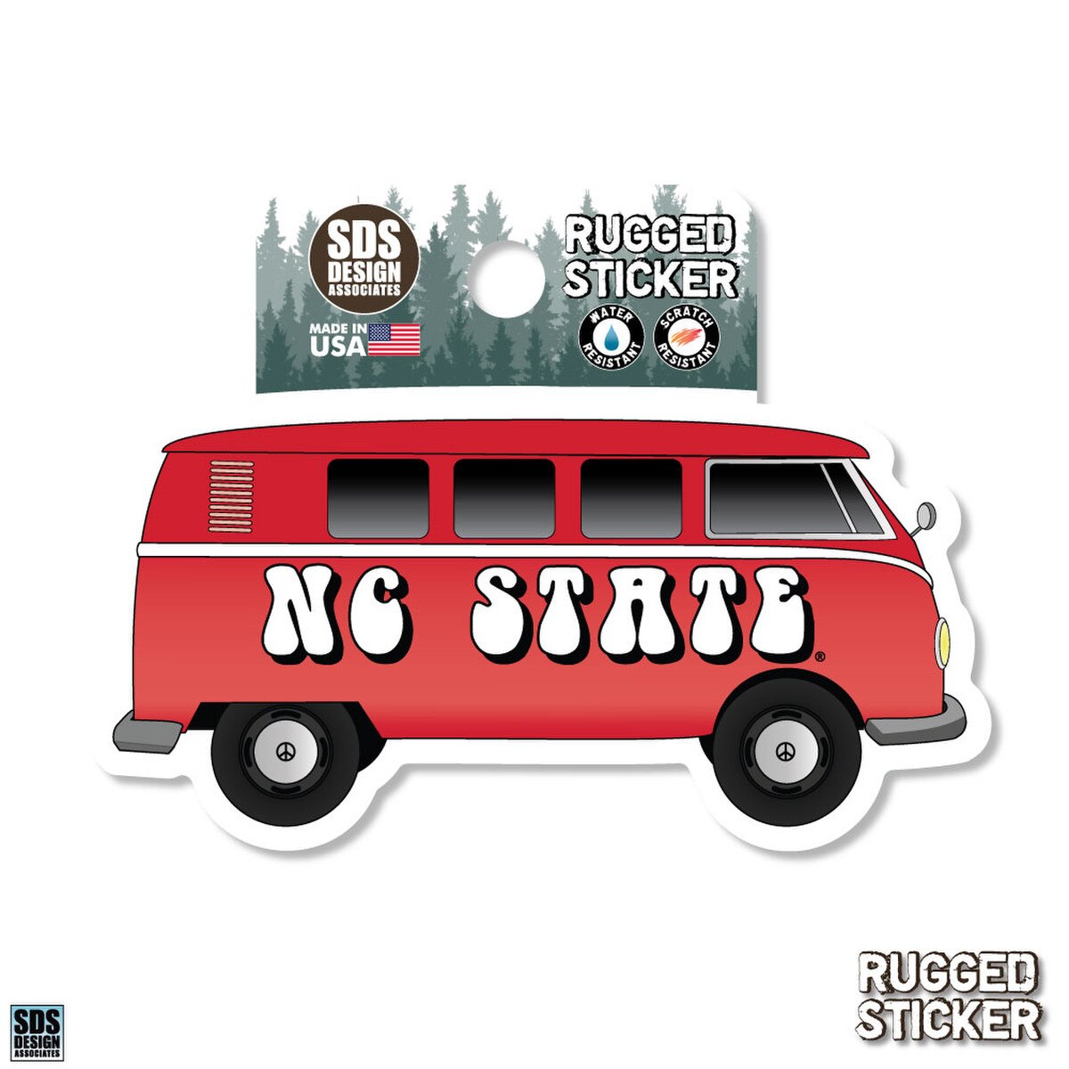 Rugged Sticker NC State Bus